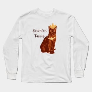 Downton Abbey Spoof Tabby Funny Cat Burmese Design Long Sleeve T-Shirt